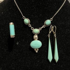 Elegant Turquoise 925 Jewelry Set